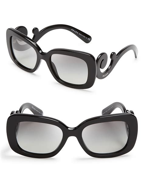 prada catwalk minimal baroque 54mm rectangle sunglasses|prada cat eye sunglasses polarized.